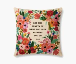 Beauty of What You Love Embroidered Pillow|RIFLE PAPER Co. Best