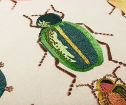 Beetles and Bugs Embroidered Pillow|RIFLE PAPER Co. Online