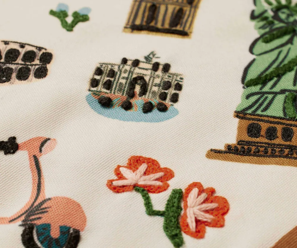 Bon Voyage Embroidered Pillow|RIFLE PAPER Co. New