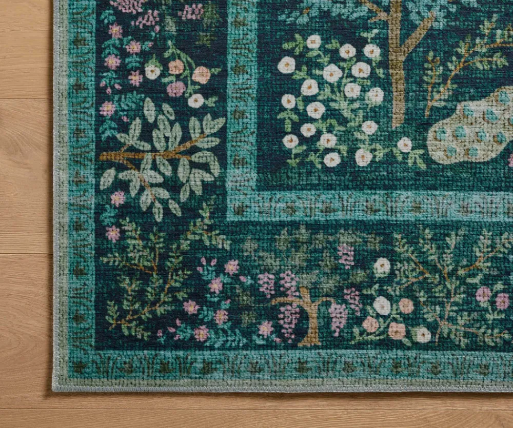 Canopy Peacock Forest Printed Rug|RIFLE PAPER Co. Sale