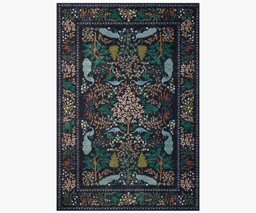 Canopy Peacock Forest Printed Rug|RIFLE PAPER Co. New
