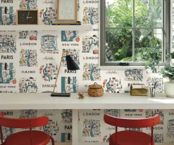 City Maps Peel & Stick Wallpaper Sample|RIFLE PAPER Co. Discount