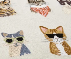 Cool Cats Embroidered Pillow|RIFLE PAPER Co. Online