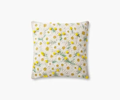 Daisies Embroidered Pillow|RIFLE PAPER Co. Clearance