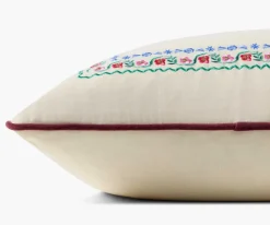 Delphine Border Embroidered Pillow|RIFLE PAPER Co. Clearance