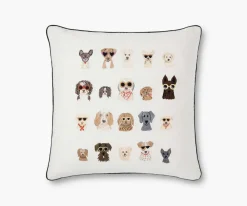 Dog Days Embroidered Pillow|RIFLE PAPER Co. Discount