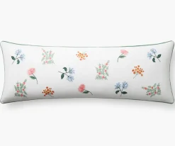 Embroidered Lumbar Pillow Cover|RIFLE PAPER Co. Online