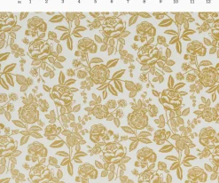 English Rose Cotton Metallic Fabric|RIFLE PAPER Co. Fashion