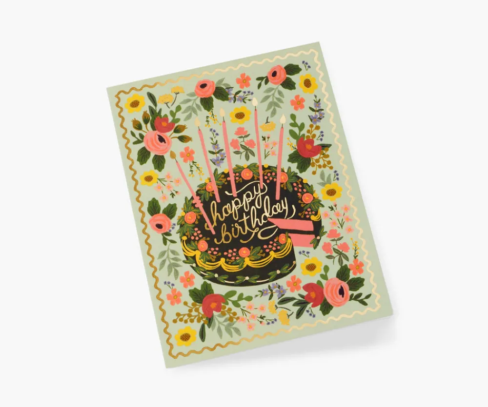 Floral Cake Birthday Greeting Card|RIFLE PAPER Co. Clearance