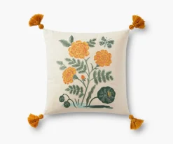 French Marigold Embroidered Pillow|RIFLE PAPER Co. Sale