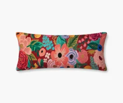 Garden Party Embroidered Lumbar Pillow|RIFLE PAPER Co. New