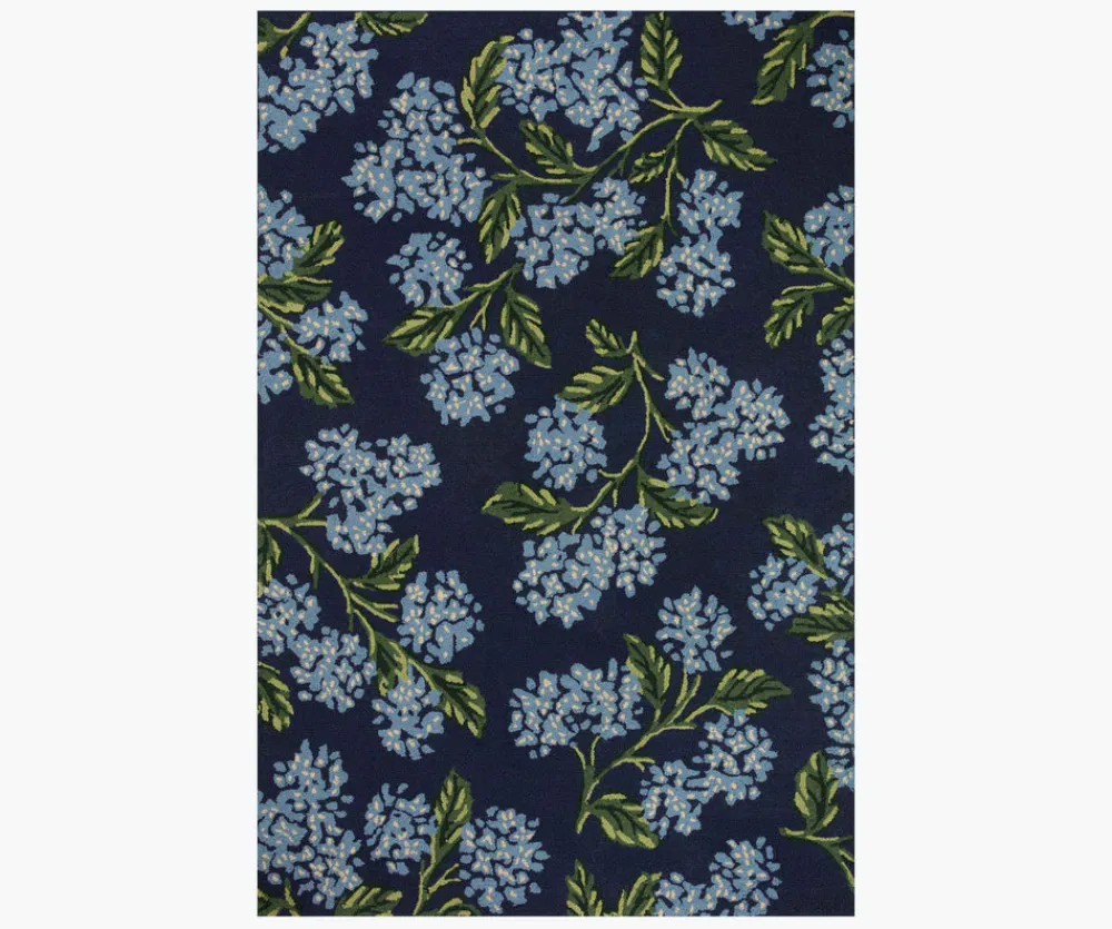 Joie Hydrangea Wool-Hooked Rug|RIFLE PAPER Co. Clearance
