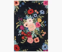 Les Fleurs Juliet Rose Bouquet Wool-Hooked Rug|RIFLE PAPER Co. Best