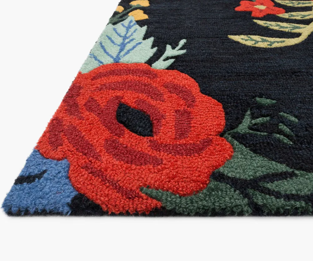 Les Fleurs Juliet Rose Bouquet Wool-Hooked Rug|RIFLE PAPER Co. Best