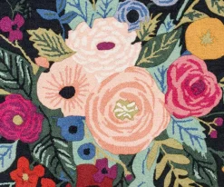 Les Fleurs Juliet Rose Bouquet Wool-Hooked Rug|RIFLE PAPER Co. Best