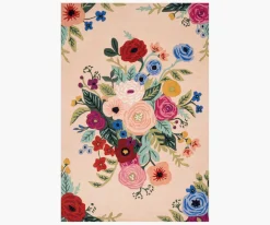 Les Fleurs Juliet Rose Bouquet Wool-Hooked Rug|RIFLE PAPER Co. Online