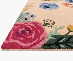 Les Fleurs Juliet Rose Bouquet Wool-Hooked Rug|RIFLE PAPER Co. Online