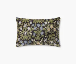 Mughal Rose Embroidered Lumbar Pillow|RIFLE PAPER Co. Outlet
