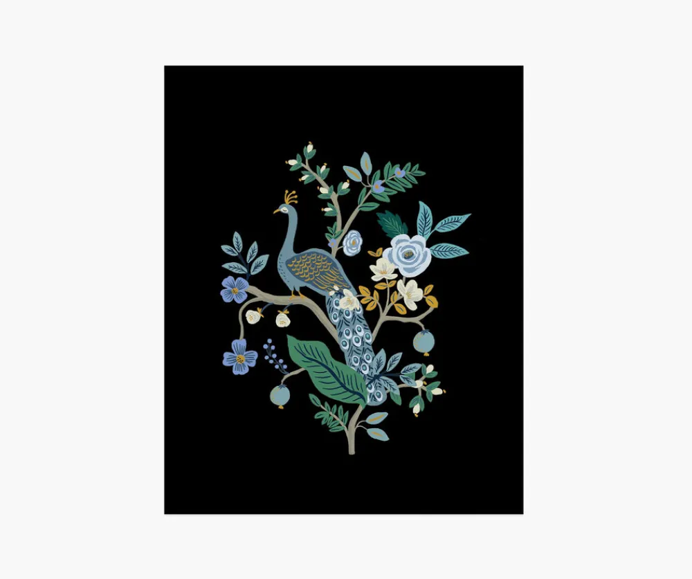 Peacock Charcoal Art Print|RIFLE PAPER Co. Hot