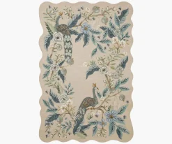 Peacock Wool-Hooked Rug|RIFLE PAPER Co. Clearance