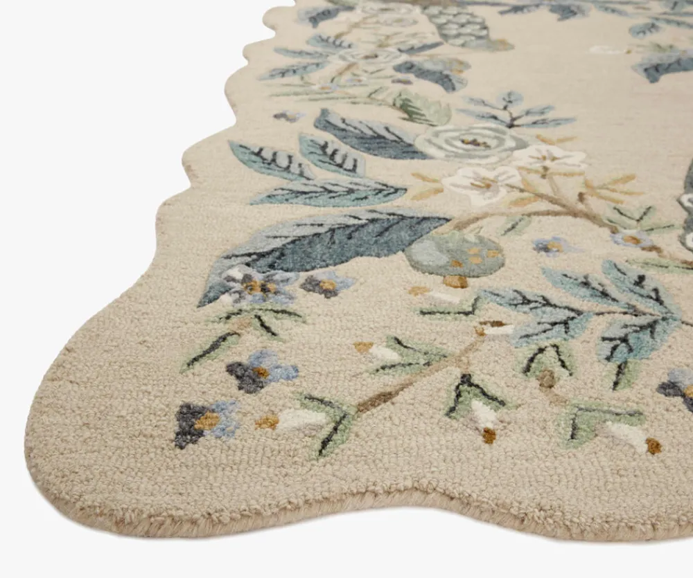 Peacock Wool-Hooked Rug|RIFLE PAPER Co. Clearance