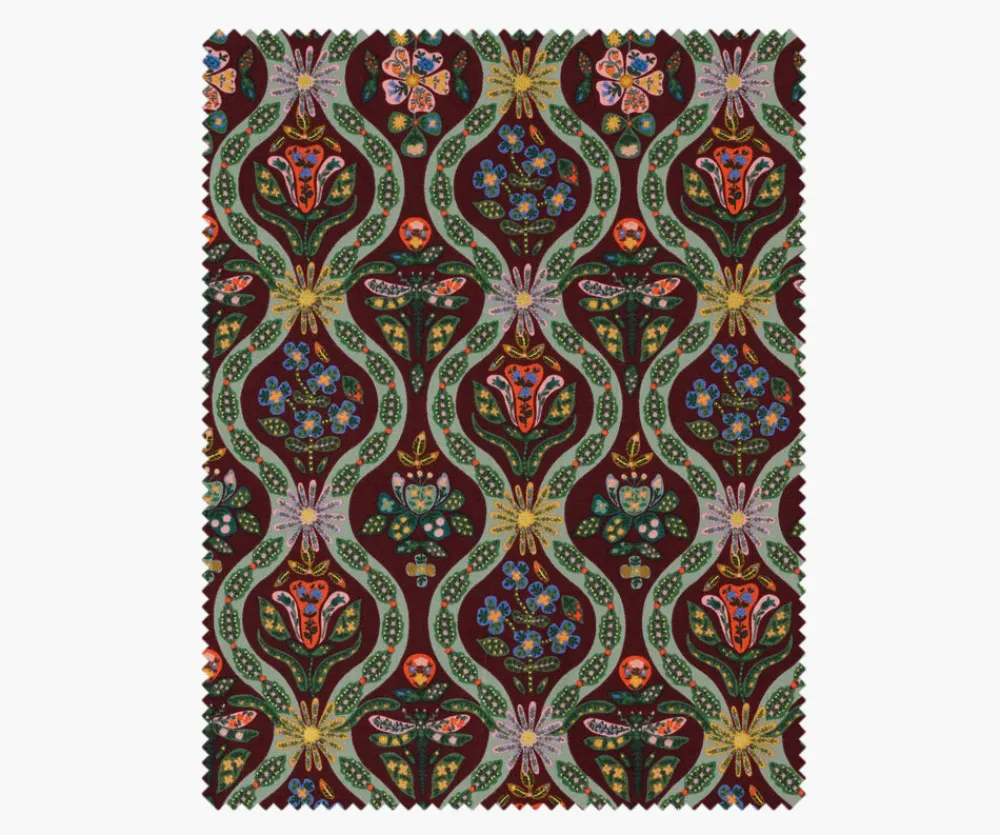 Posy Cotton Metallic Fabric|RIFLE PAPER Co. Discount