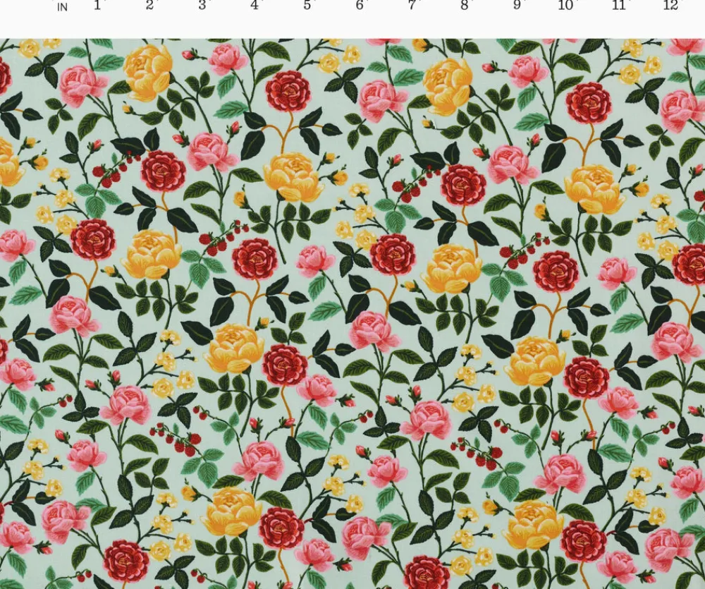 Roses Cotton Fabric|RIFLE PAPER Co. Hot