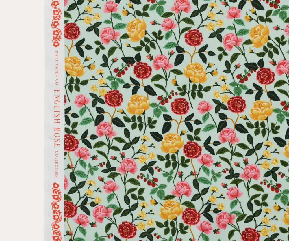 Roses Cotton Fabric|RIFLE PAPER Co. Hot