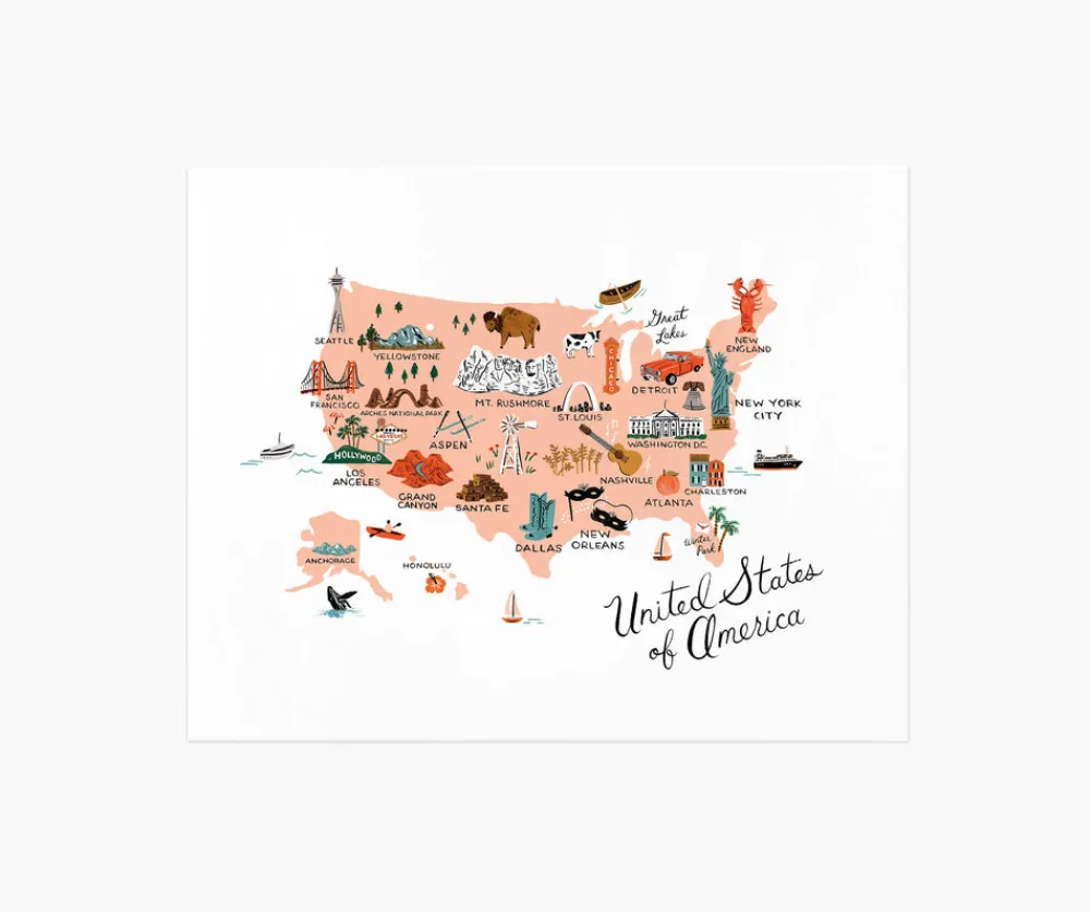 United States of America Art Print|RIFLE PAPER Co. Outlet